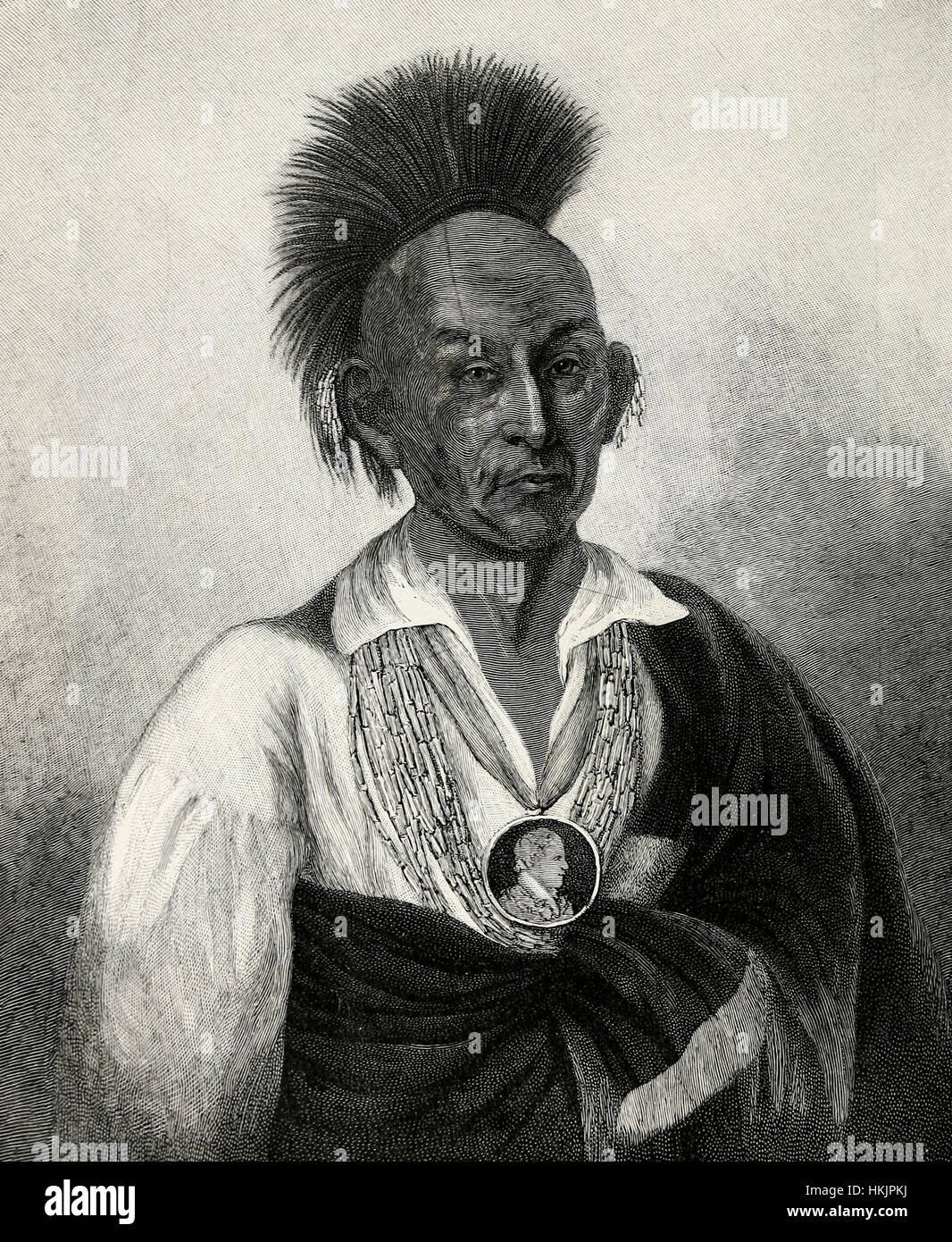 Black Hawk - Sauk Führer, um 1820 Stockfoto