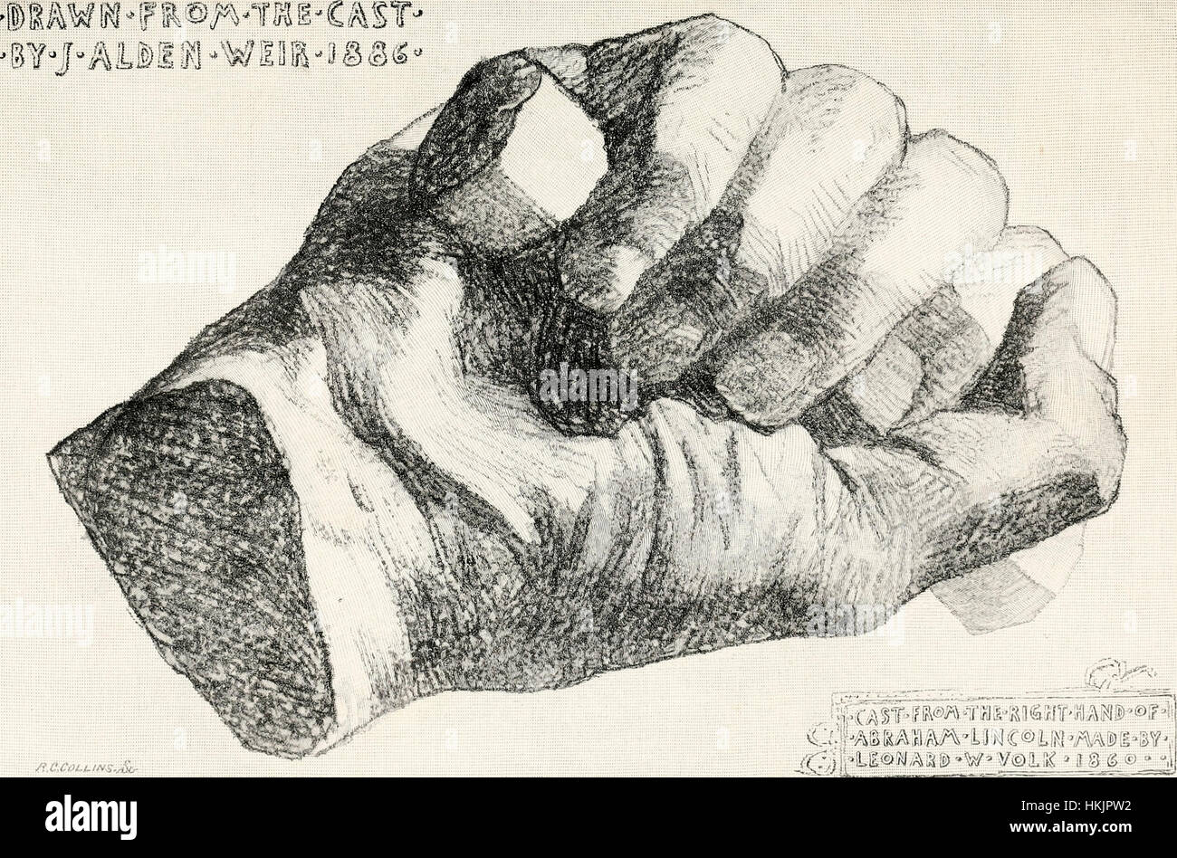 Gegossen aus den Rechten des Abraham Lincoln machte durch Leonard W Volk, 1860 Stockfoto