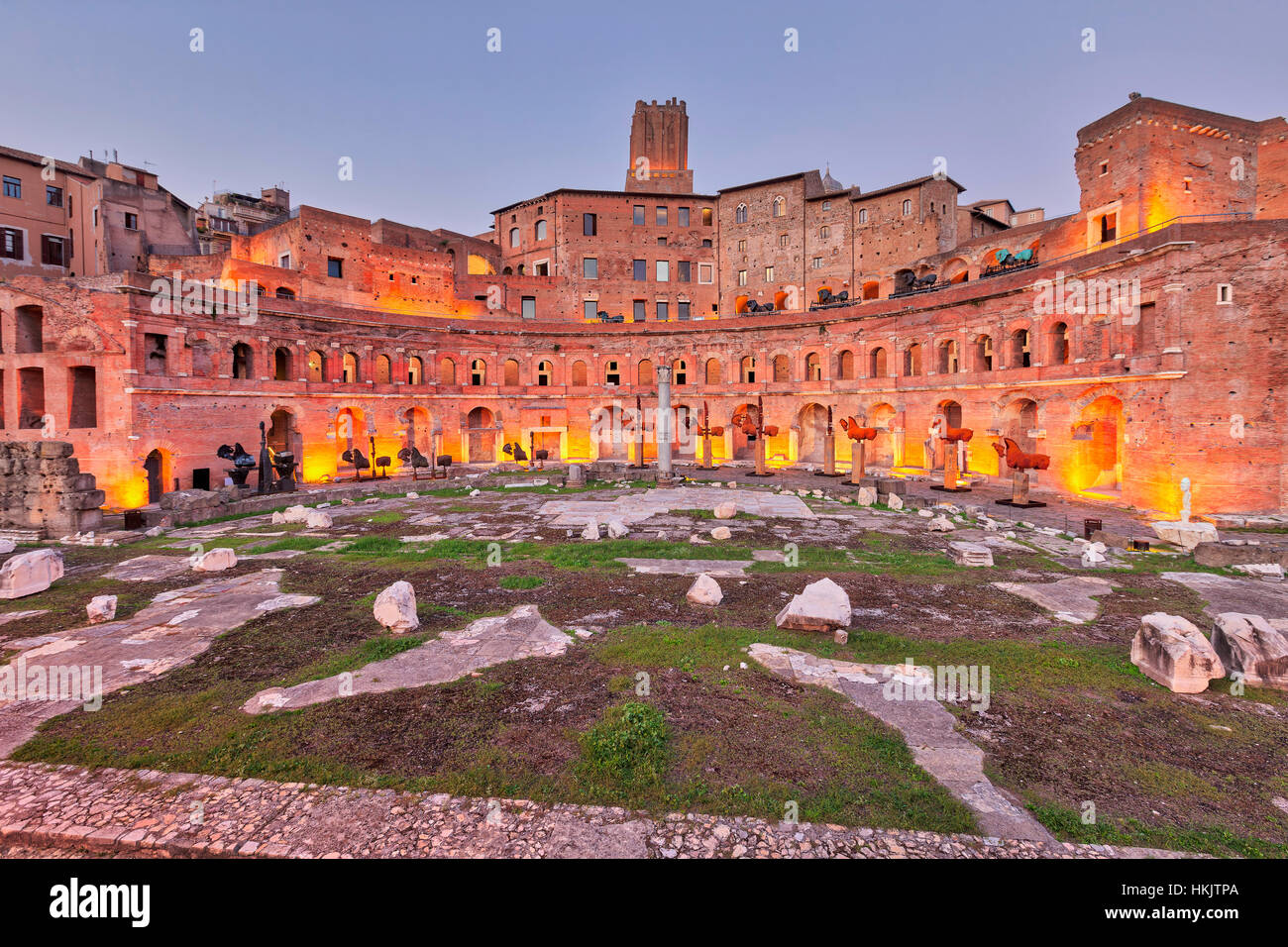 Architektonische Spalte Trajans Markt, Rom, Italien Stockfoto