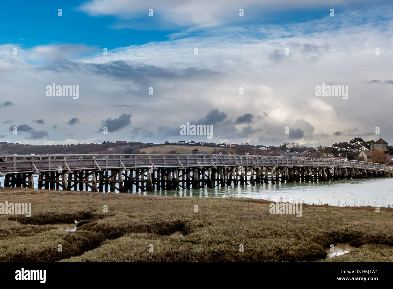 Die alte Shoreham Mautbrücke über den Fluss Adur Stockfoto