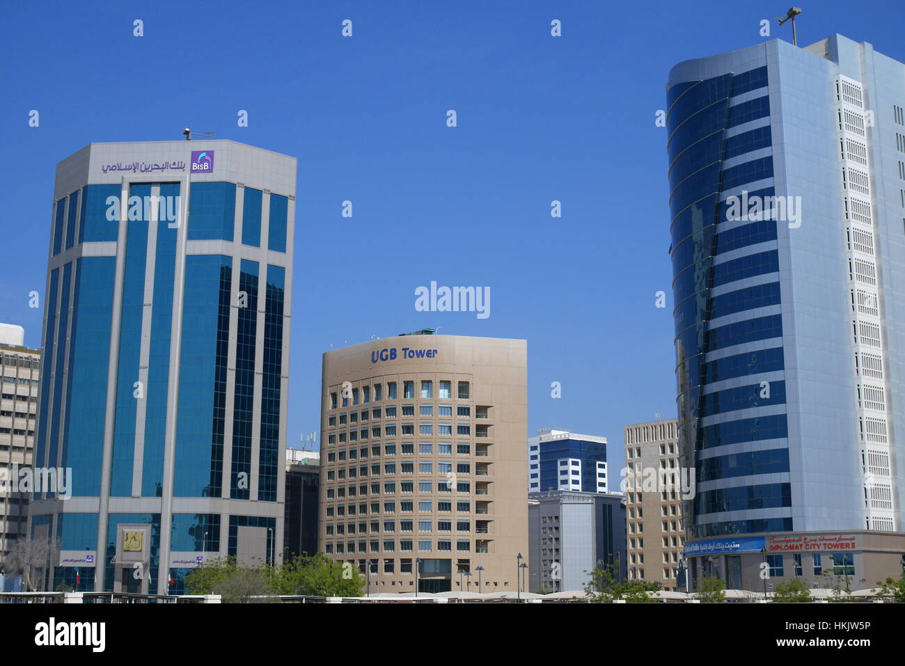 High-Rise Wohn- und Bürohäuser, Diplomatic Area, Manama, Bahrain Stockfoto