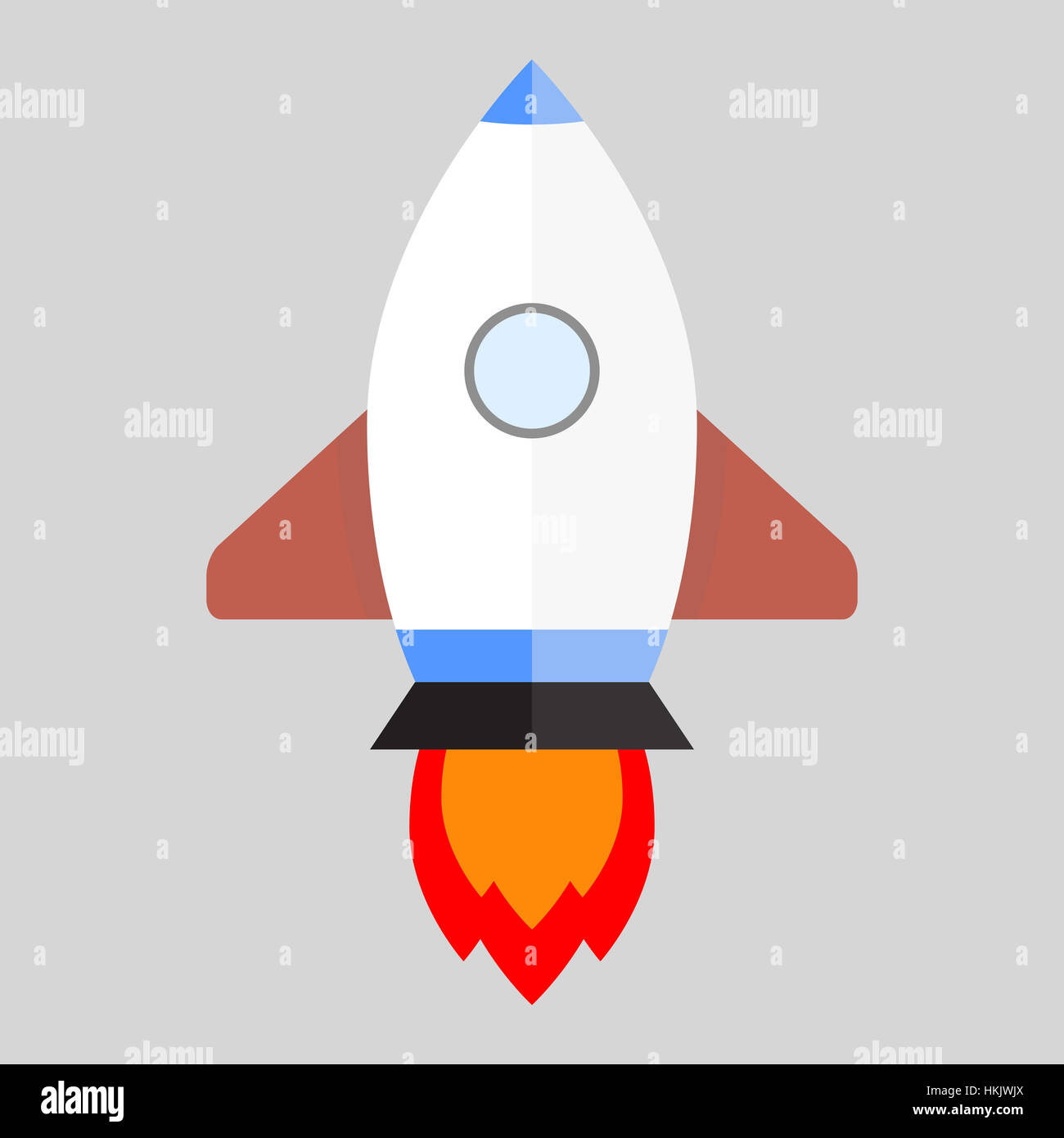 Rakete im Raum ins Leben gerufen. Raumschiff, Business Start zu starten. Vektor-illustration Stockfoto
