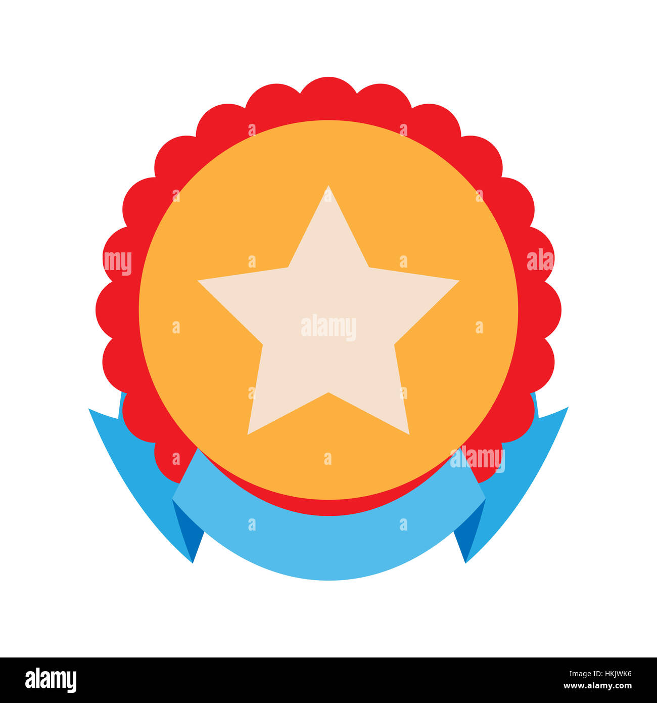 Runde Plakette mit Stern und Band. Platz für Text auf Band-Banner. Vektor-illustration Stockfoto
