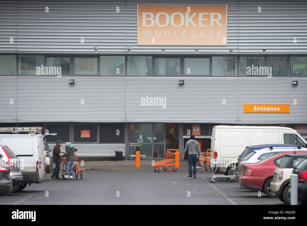 Großbritanniens größte Lebensmittel Großhändler, Booker Gruppe, Cash &amp; Carry Großhandel Zentrum in Cambridge. Stockfoto