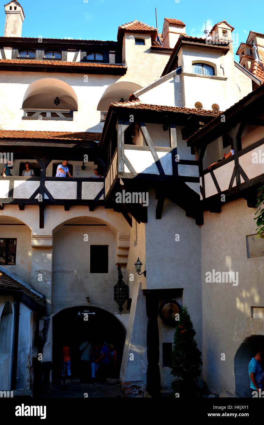 Innen das Schloss Bran, Zuhause von Dracula, Brasov, Transsilvanien Stockfotografie Alamy