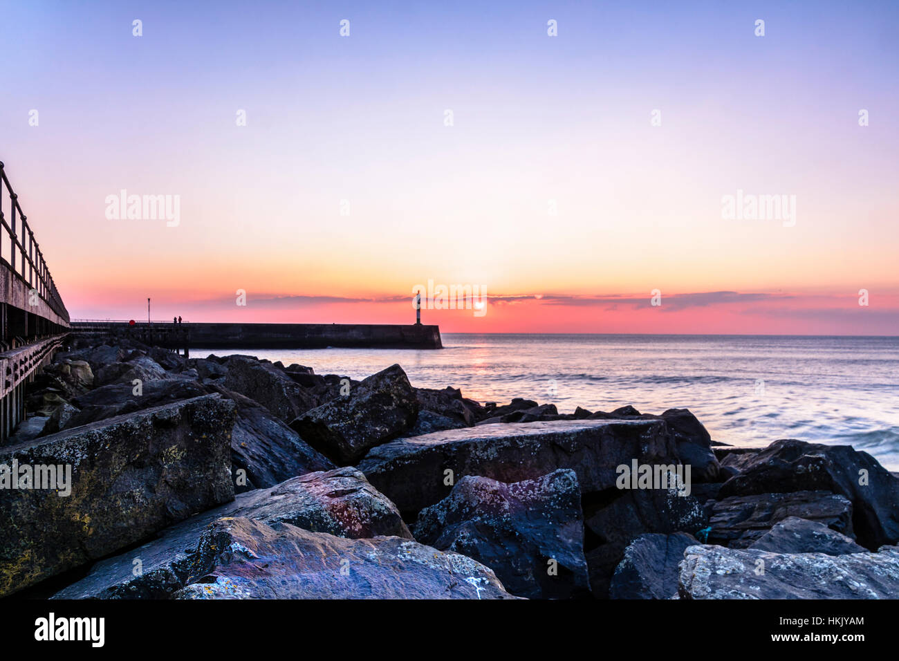 Sonnenuntergang in Aberystwyth, Wales Stockfoto