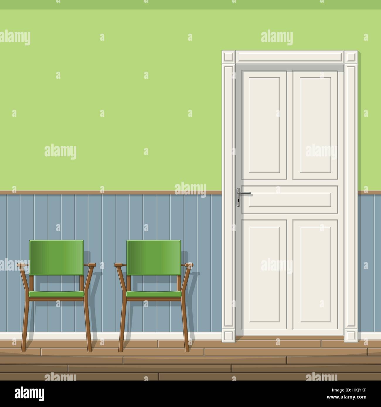 Beispiel für ein Wartezimmer mit Stühlen Stock Vektor