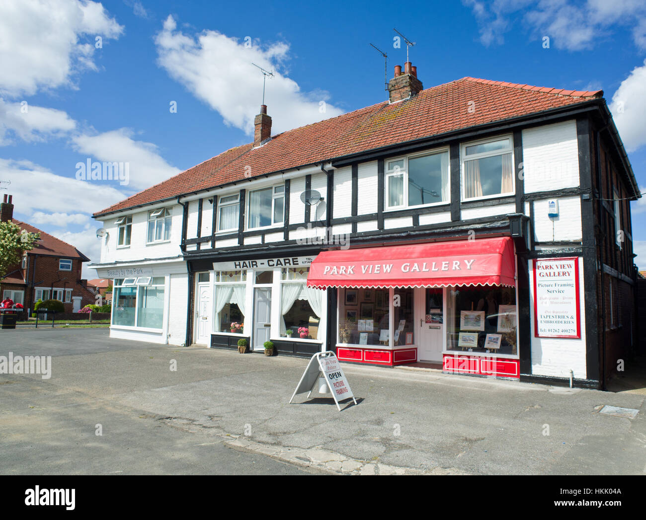 Reihe von Geschäften Bridlington East Yorkshire UK Stockfoto