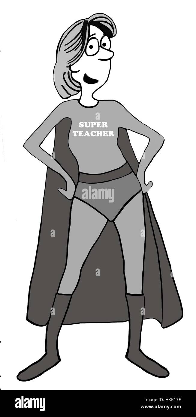 Bildung Abbildung einer Frau "super Lehrer". Stockfoto