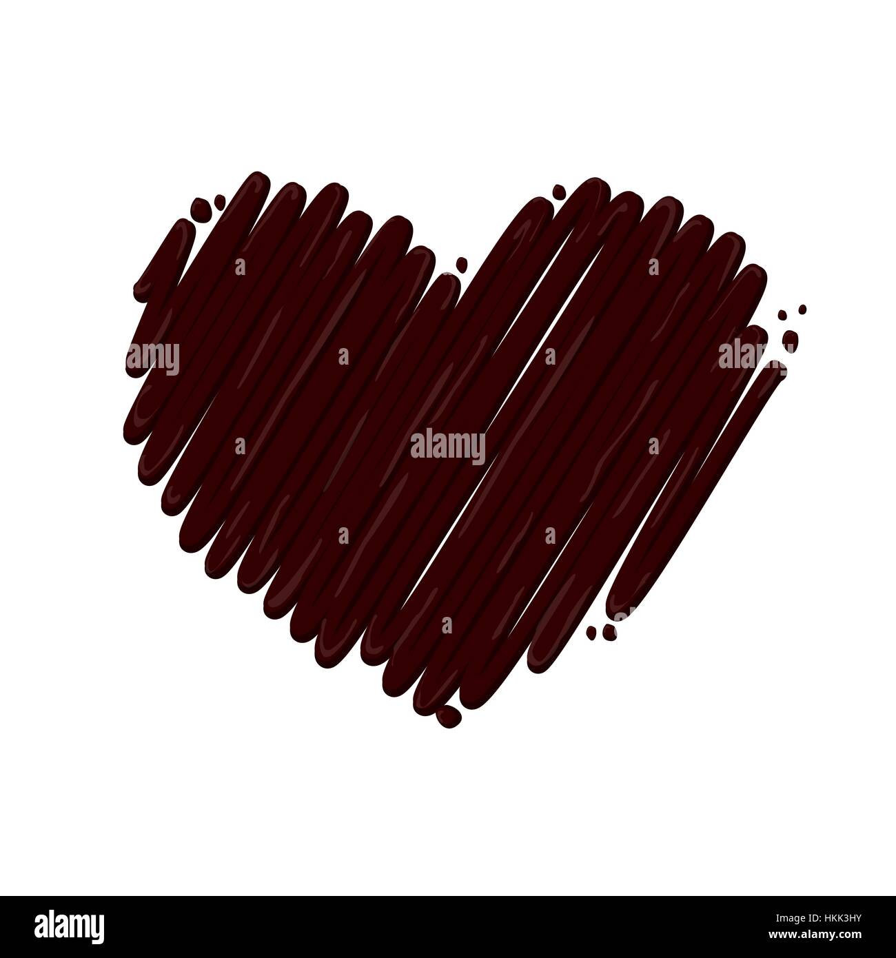 Realistische heißen Schokoladen Herz Form splash Stock Vektor