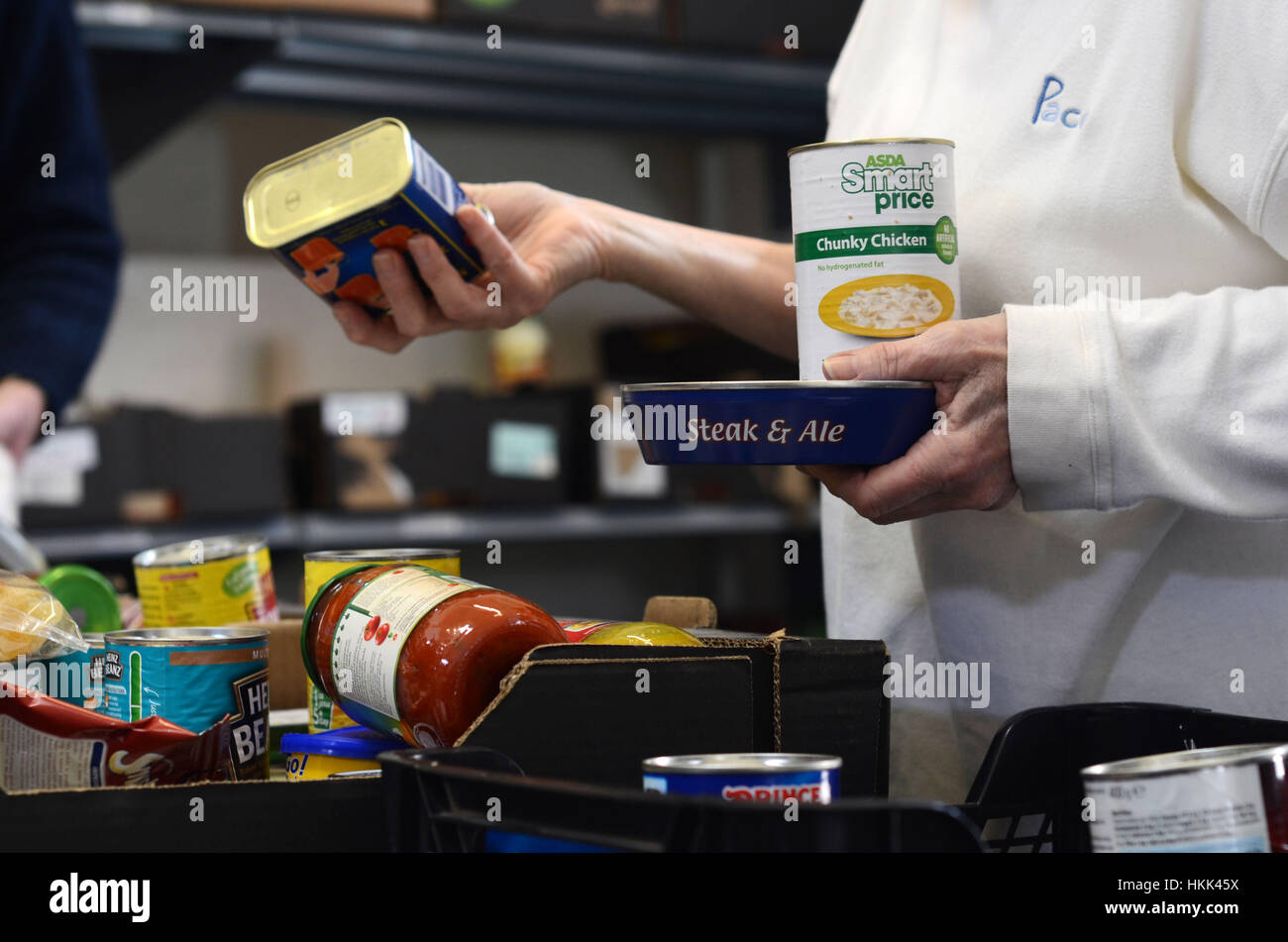 Camborne Food Bank, Cornwall. Stockfoto