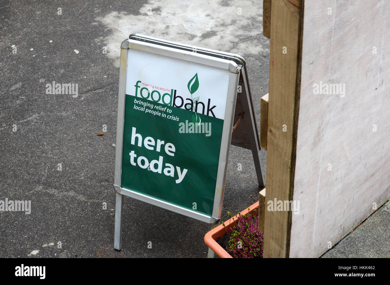 Camborne Food Bank, Cornwall. Stockfoto