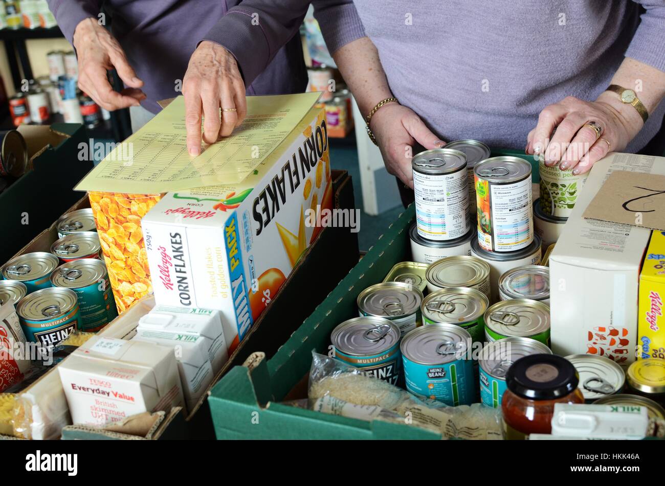 Camborne Food Bank, Cornwall. Stockfoto