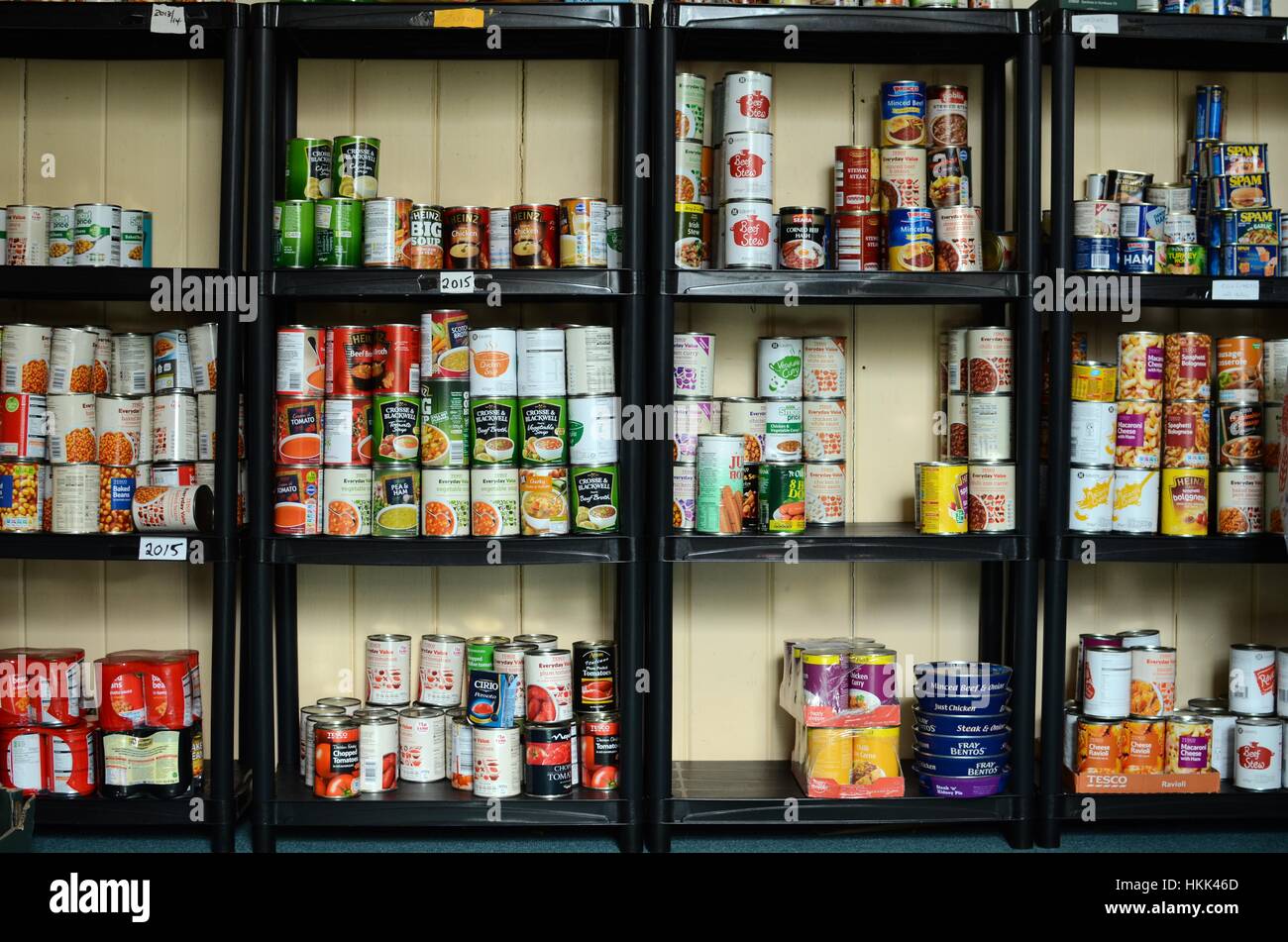 Camborne Food Bank, Cornwall. Stockfoto