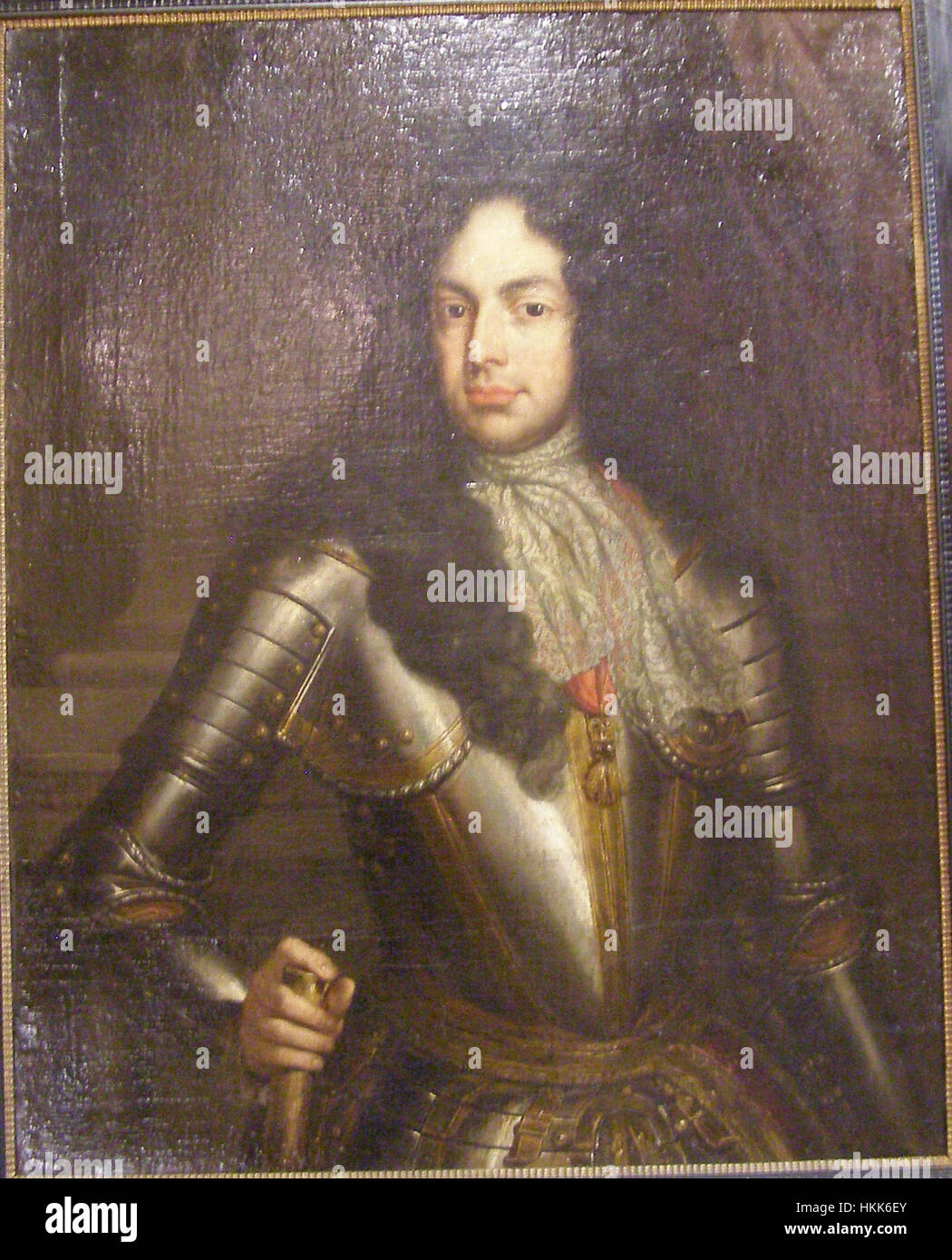 Ein historisches Kunstwerk mit einer Sammlung aus dem Schlossmuseum Pszczyna in Polen. Dieses Stück stellt einen bedeutenden Teil der polnischen Geschichte dar und bietet Einblicke in das kulturelle Erbe der Region und die Rolle der Burg in der polnischen Aristokratie. Stockfoto