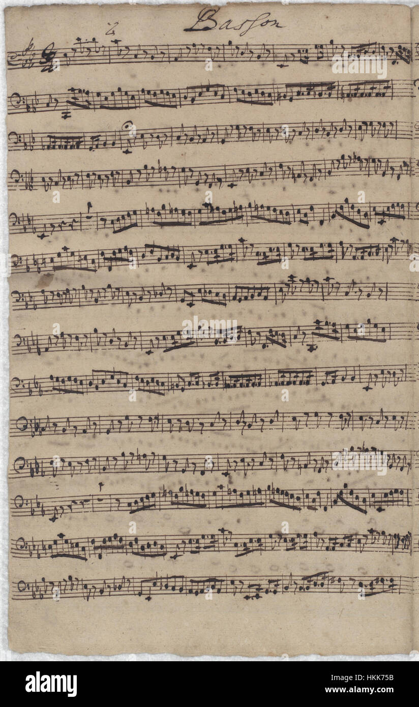 Fagott-Sinfonia-Autogramm-BWV140 Stockfoto