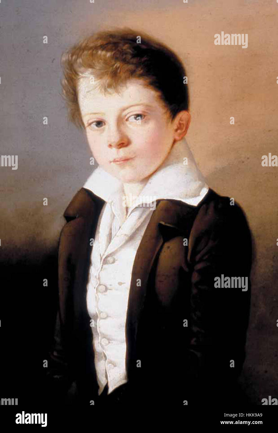 *Alfred Escher* (Grund) zeigt in diesem historischen Gemälde den Schweizer Politiker und Geschäftsmann, der eine Schlüsselrolle in der Schweizer Wirtschaft und Politik des 19. Jahrhunderts spielte. Stockfoto