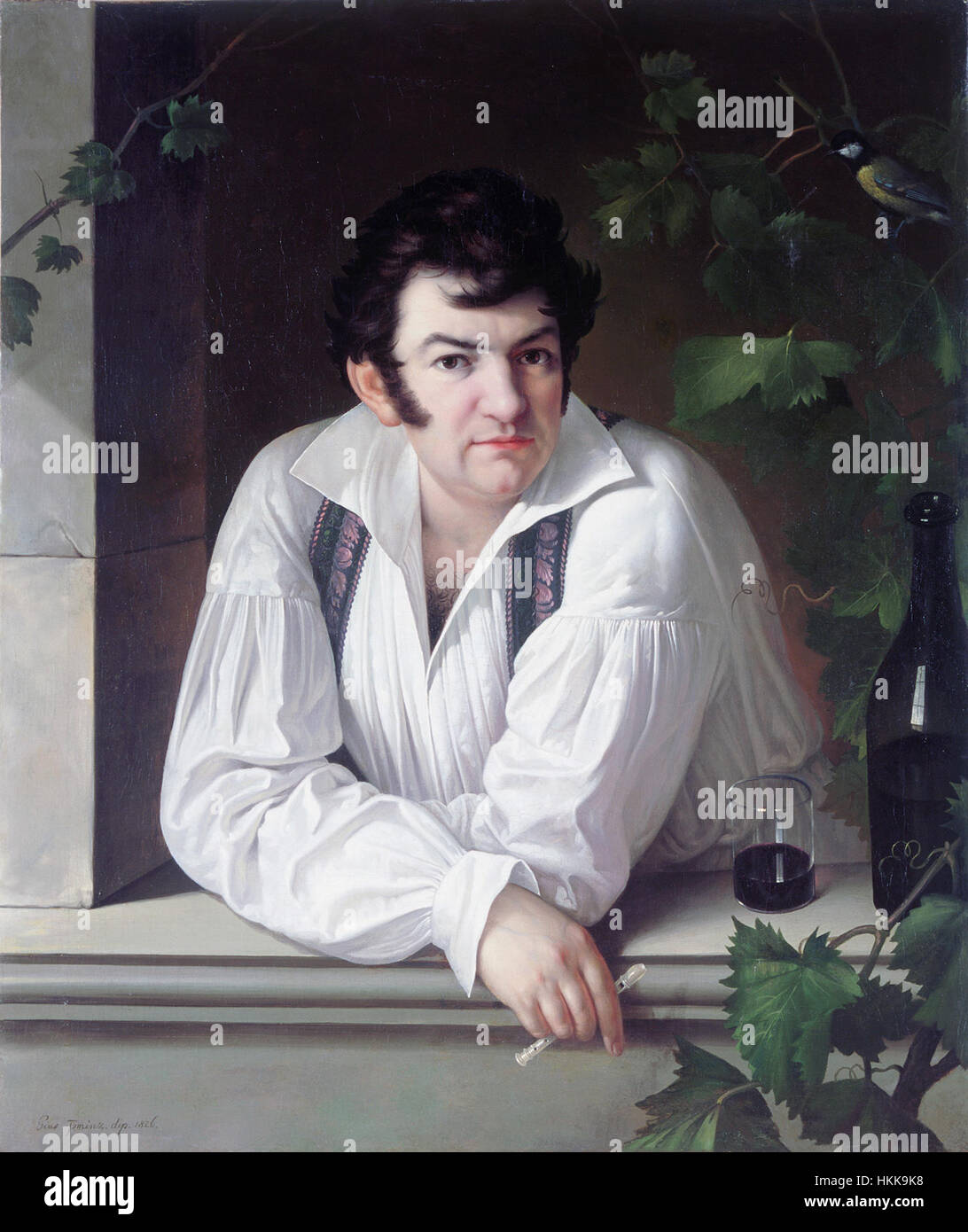 Jozef Tomincs Selbstporträt ist ein ikonisches Beispiel slowenischer Porträts aus dem 19. Jahrhundert. Bekannt für seinen realistischen Stil, fängt Tominc sein eigenes Bild mit scharfen Details ein und spiegelt den Einfluss der europäischen Kunstbewegungen in der Region während dieser Zeit wider. Stockfoto