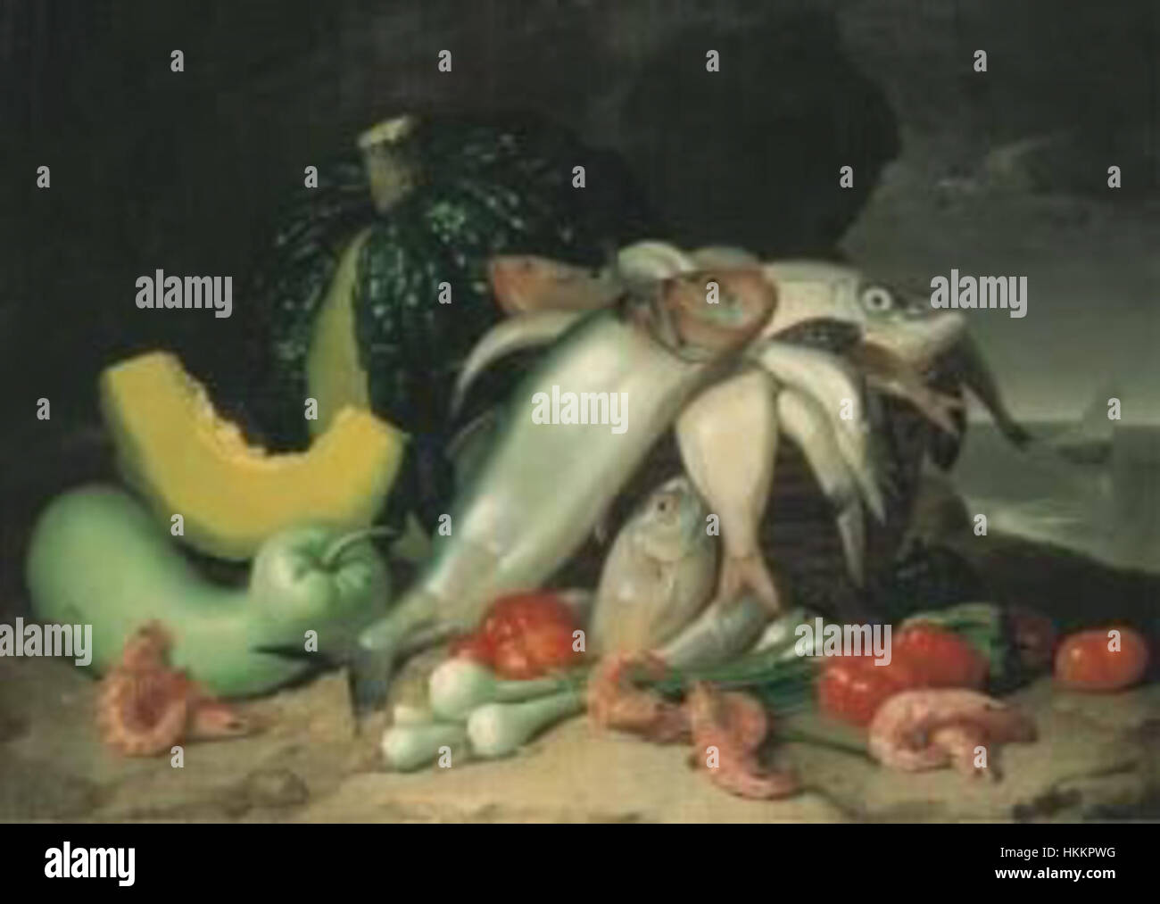 Ein Gemälde von Antonio Mensaque Alvarado, bekannt für seine Meisterschaft in der Erfassung historischer und kultureller Themen. Dieses Werk veranschaulicht seine Fähigkeit, Emotionen und Geschichten durch visuelle Kunst zu repräsentieren. Stockfoto