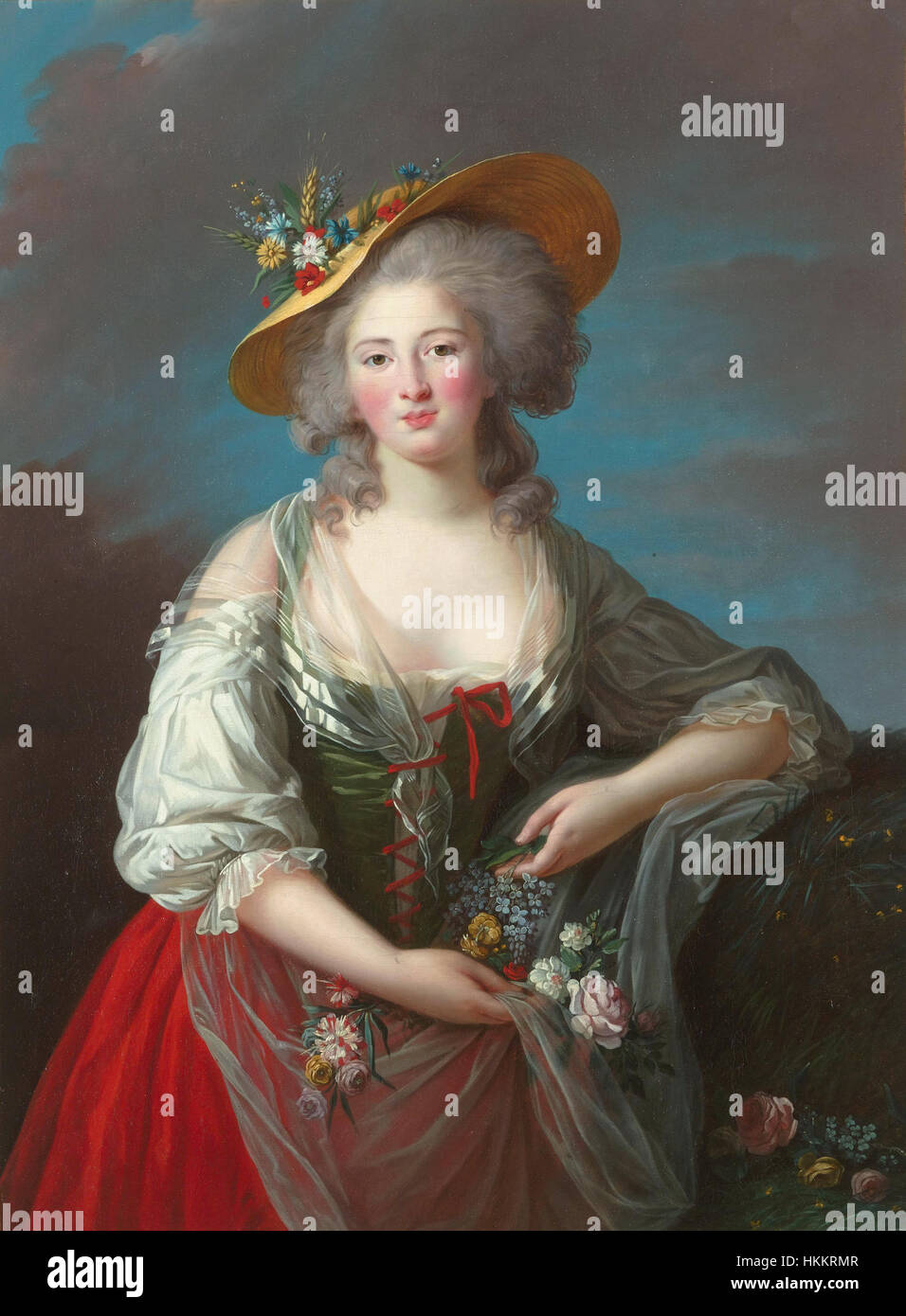 „Madame Elisabeth“ ist ein Porträtbild von Elisabeth von Frankreich, der Schwester von König Ludwig XVI. Das Werk zeigt ihre raffinierte Eleganz und die feierliche Stellung am königlichen Hof und gibt Einblick in die französische Monarchie im späten 18. Jahrhundert. Stockfoto