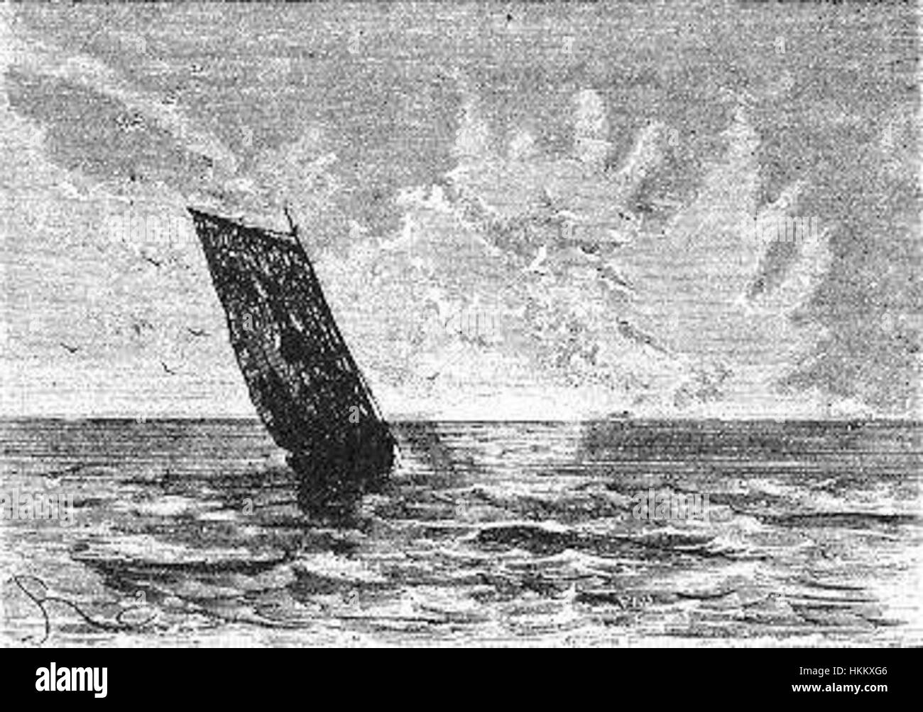 „The Field of Ice“ von Riou and Montaut (123) ist ein historisches Kunstwerk, das die kalte, krasse Landschaft eines Eisfeldes zeigt. Dieses Ölgemälde fängt die Intensität der natürlichen Umgebung mit den komplizierten Details der Künstler und der Verwendung von Licht und Schatten ein. Es ist ein Paradebeispiel europäischer Kunst des 19. Jahrhunderts, die sich auf die Macht und Majestät der Natur konzentriert. Stockfoto