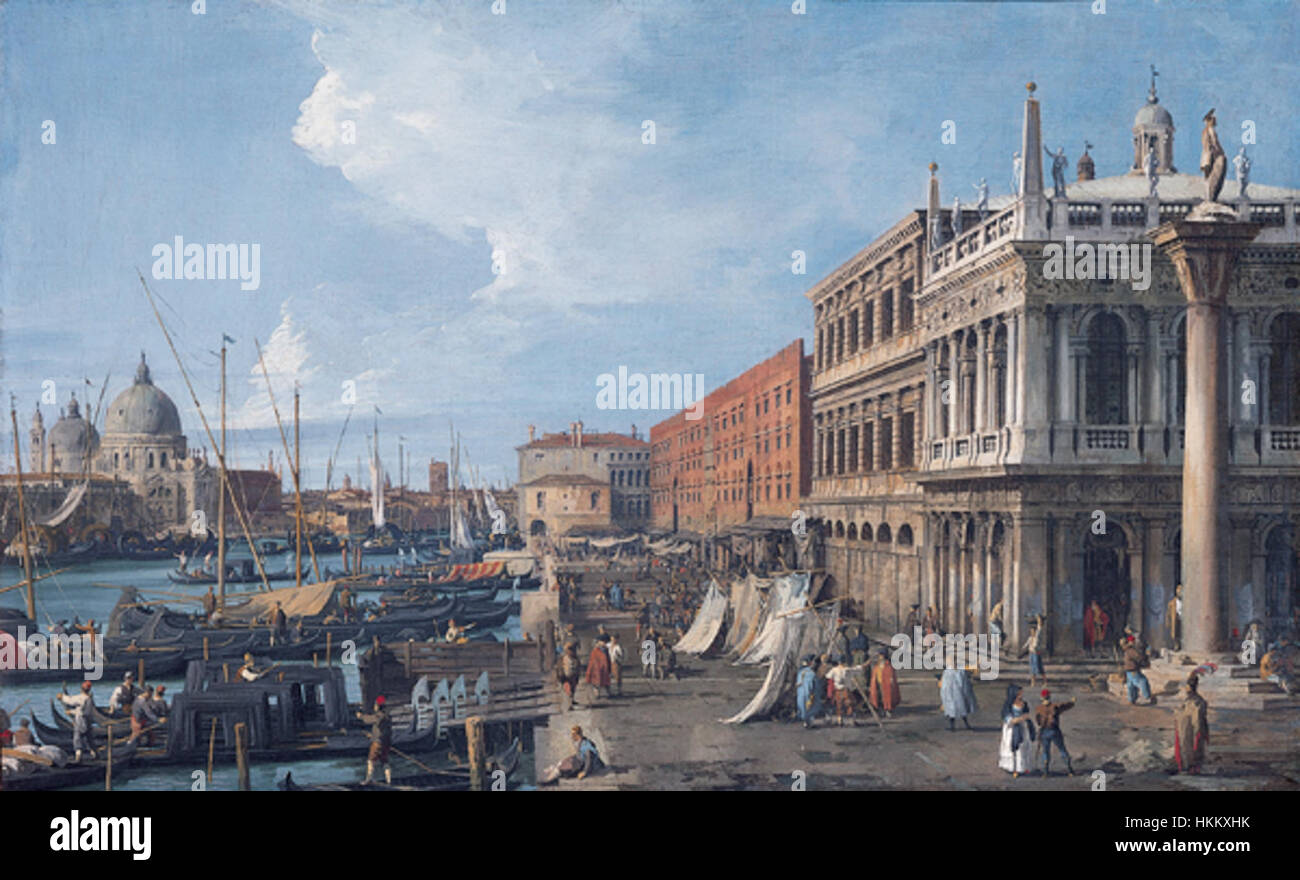 "Molo, Venedig", Öl auf Leinwand Gemälde von Canaletto Stockfoto