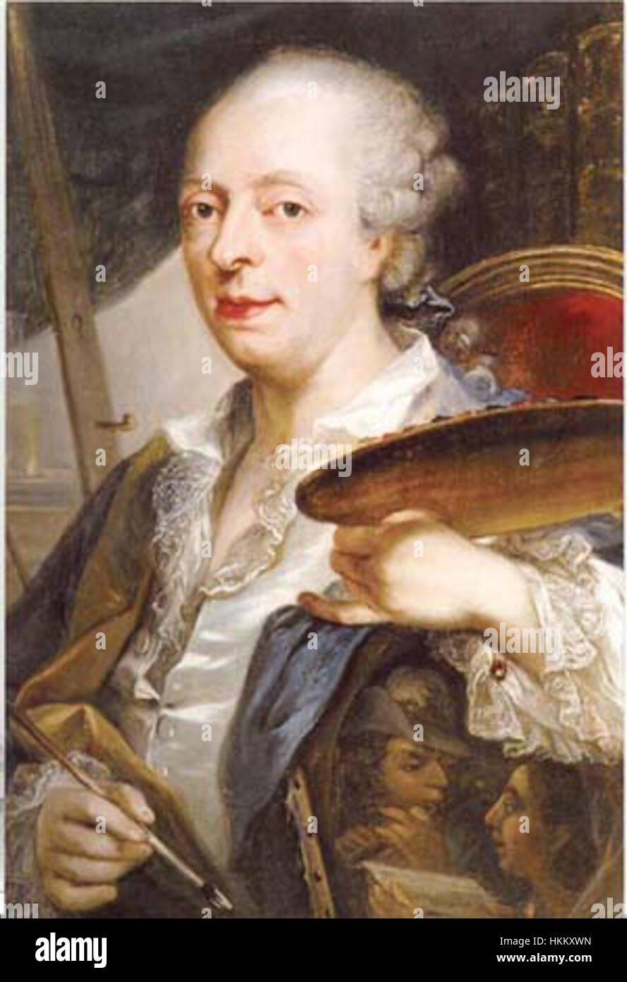 Lion Autoportrait (1779) ist ein Selbstporträt des Künstlers Lion, das sein Bild mit einem Gefühl der Introspektion einfängt. Die detaillierten Pinselarbeiten und die ausdrucksstarke Darstellung spiegeln das Verständnis des Künstlers für seine eigene Identität und seinen persönlichen Ausdruck wider. Stockfoto