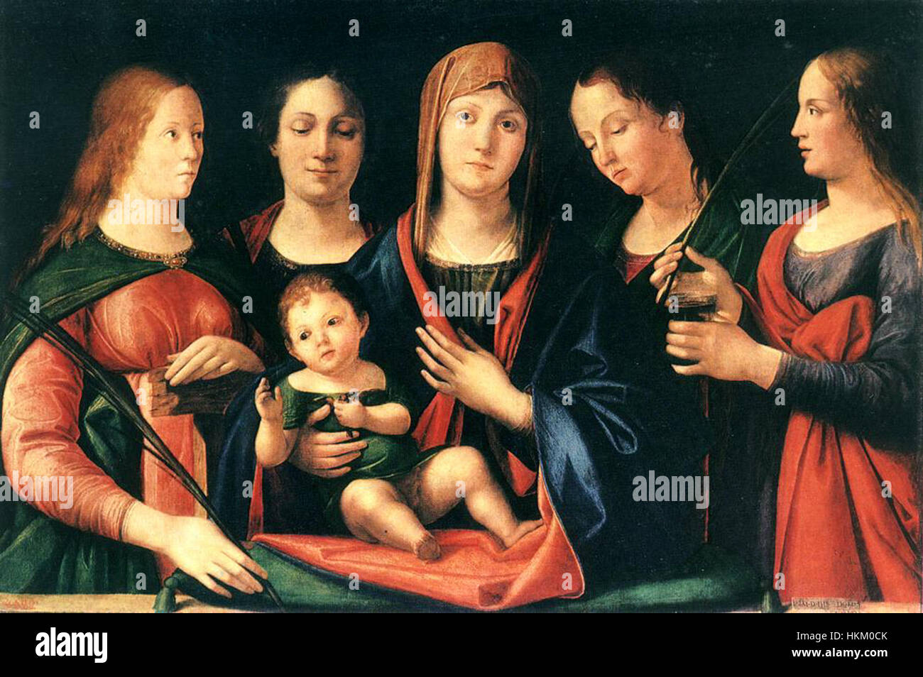 Alvise Vivarini, Maria mit Kind und Sts Maria Magdalena und Katharina Stockfoto