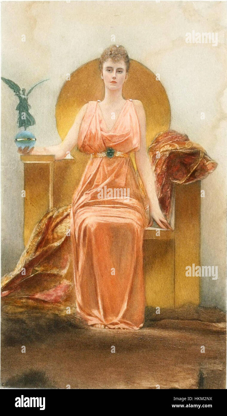 Dieses Kunstwerk von Benjamin Constant stellt Helene Vincent mit bemerkenswertem Detail und emotionaler Tiefe dar. Constants Stil, geprägt von lebhaften Farben und komplizierten Pinselarbeiten, spiegelt seine Beherrschung französischer Porträts aus dem 19. Jahrhundert wider. Stockfoto