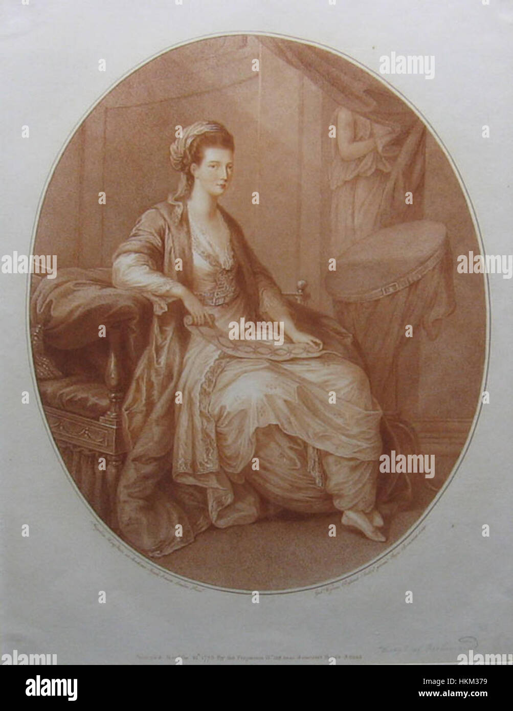 Herzogin von Richmond, 1775 stipple engraving Stockfoto