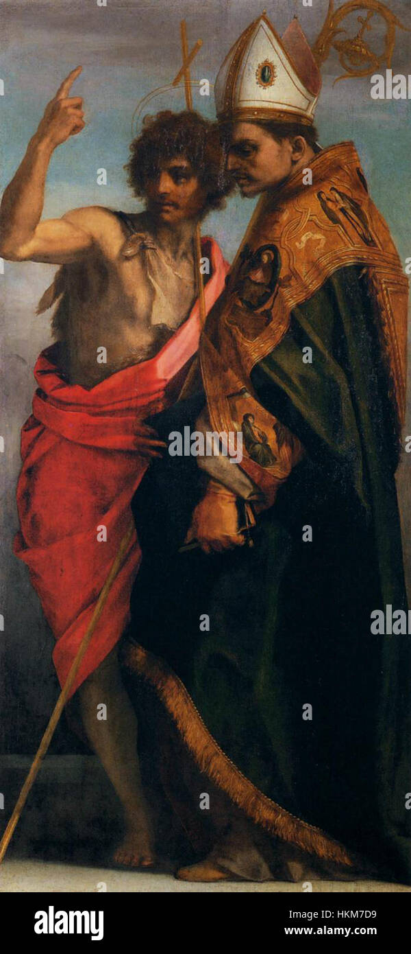 Andrea del Sarto - Sts John Baptist und Bernardo Degli Uberti - WGA0415 Stockfoto