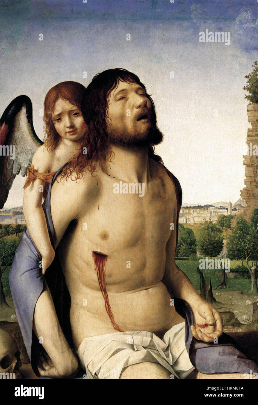 Antonello da Messina - der tote Christus unterstützt von einem Engel - WGA0749 Stockfoto