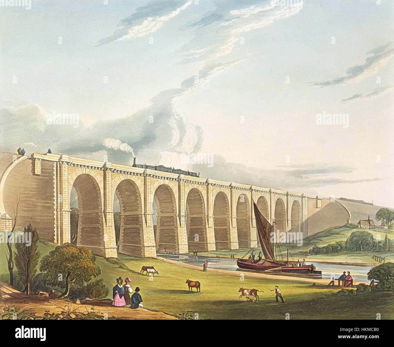 Viadukt über das Sankey-Tal, von Burys Liverpool and Manchester Railway, 1831 - Artfinder 122455 Stockfoto