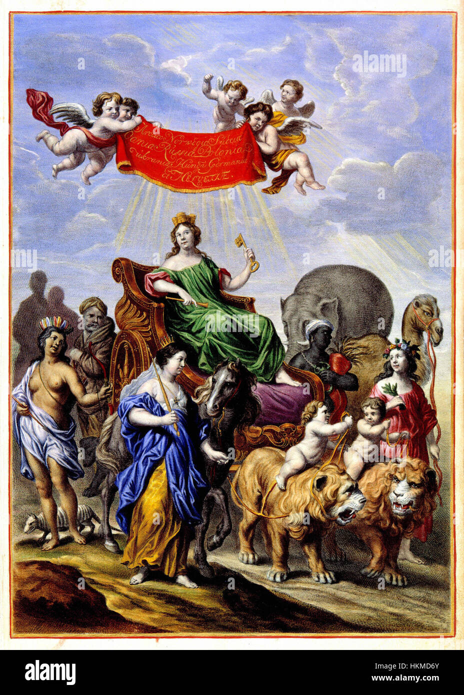 Dieser historische atlas aus dem 18. Jahrhundert zeigt eine detaillierte Karte verschiedener europäischer und nördlicher Regionen, einschließlich Norwegen, Russland, Polen, Ukraine, Ungarn, Deutschland und die Schweiz. Die Karte reflektiert das kartographische Wissen und Design der Zeit und zeigt politische und geografische Grenzen auf. Stockfoto