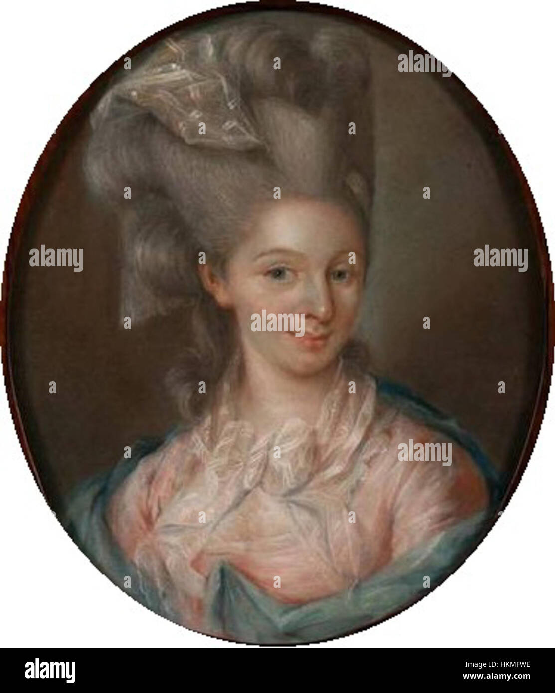 Anne-Marie LAMBRECHTS (1753-1781) Epouse Jean-Baptiste van Dievoet, Pastell 1774 (56x47cm) Stockfoto