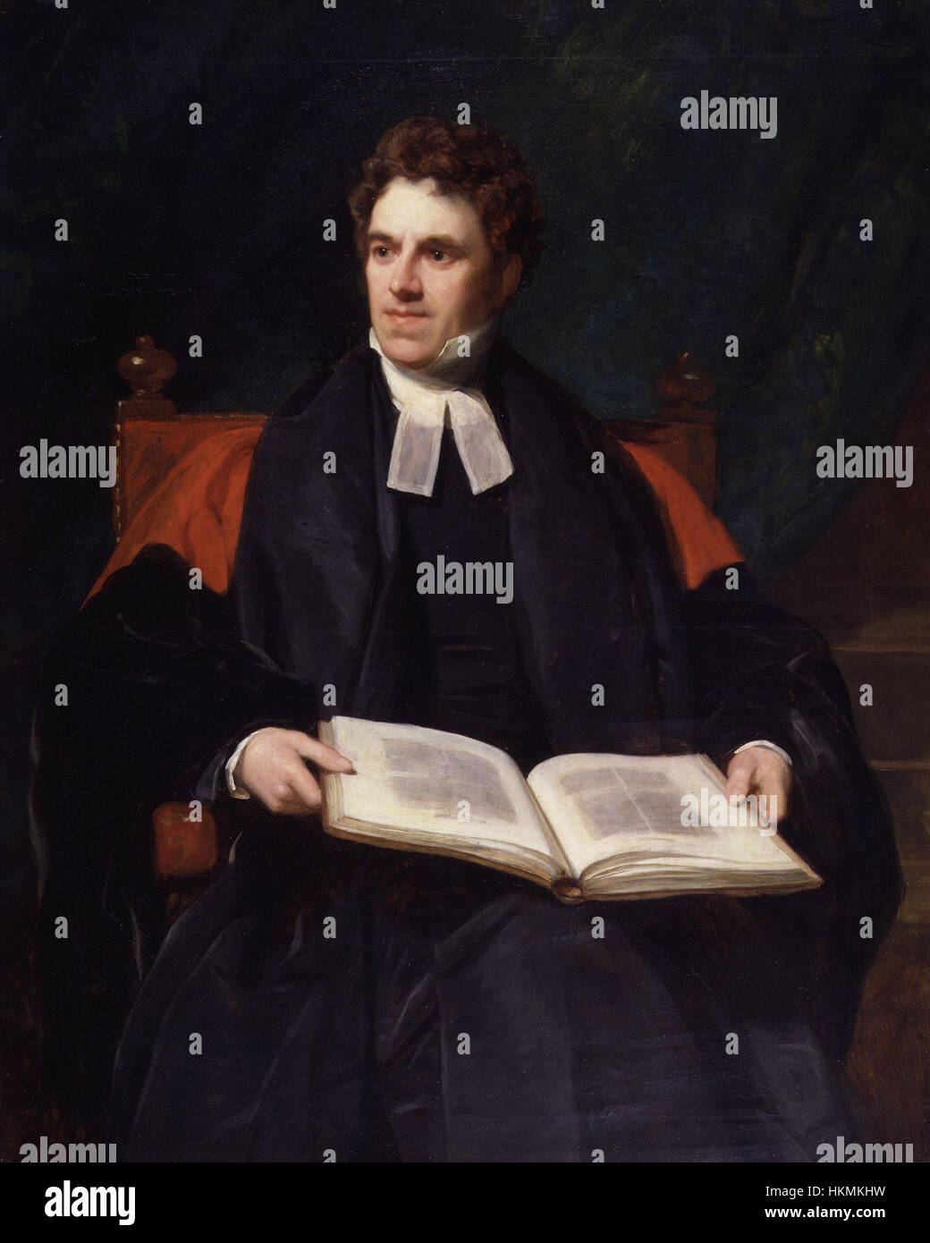 Thomas Arnold, ein Pädagoge und Theologe, in einem Porträt gemalt von Thomas Phillips, einem englischen Künstler, im 19. Jahrhundert. Stockfoto