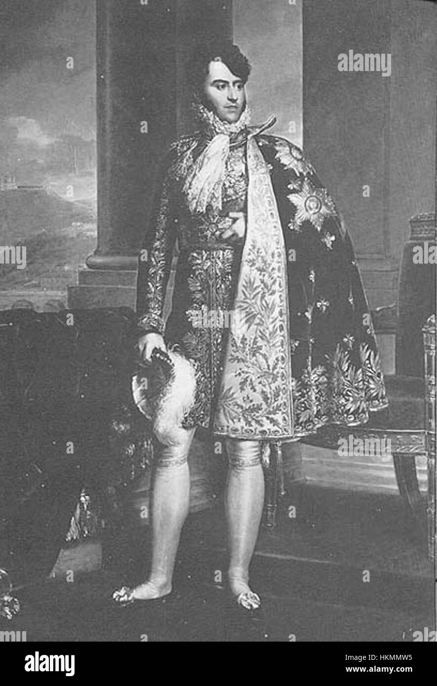 Das Porträt von Camillo Borghese, einem italienischen Adligen, veranschaulicht die Eleganz und Raffinesse der Aristokratie des 19. Jahrhunderts. Dieses Kunstwerk spiegelt seinen Status und den verschwenderischen Lebensstil der Familie Borghese wider, die für ihren Einfluss in der römischen Gesellschaft bekannt ist. Stockfoto