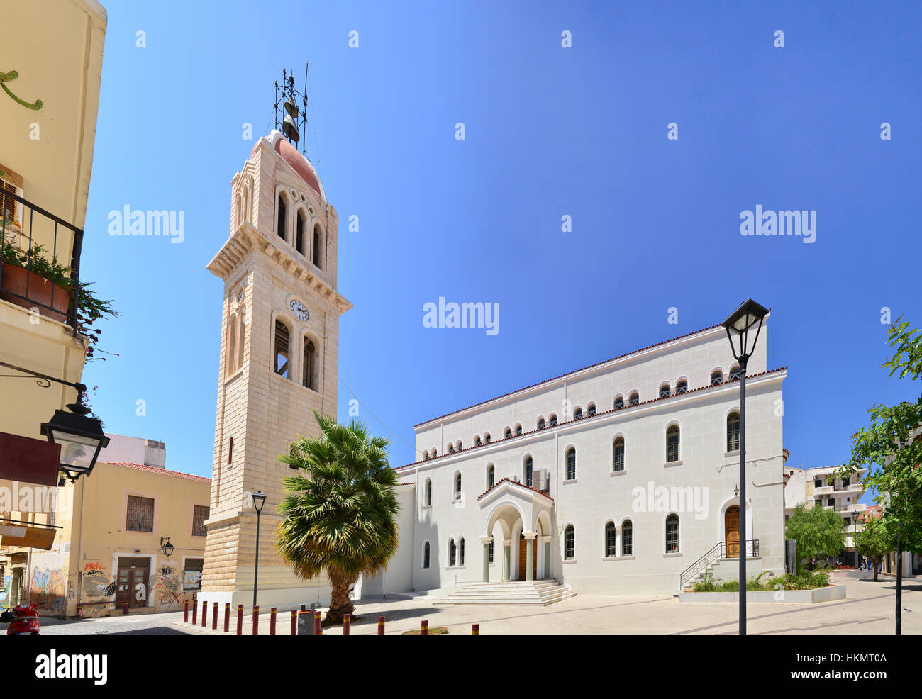 Rethymnon-Stadt Megalos Antonios Kirchturm Wahrzeichen Architektur Stockfoto