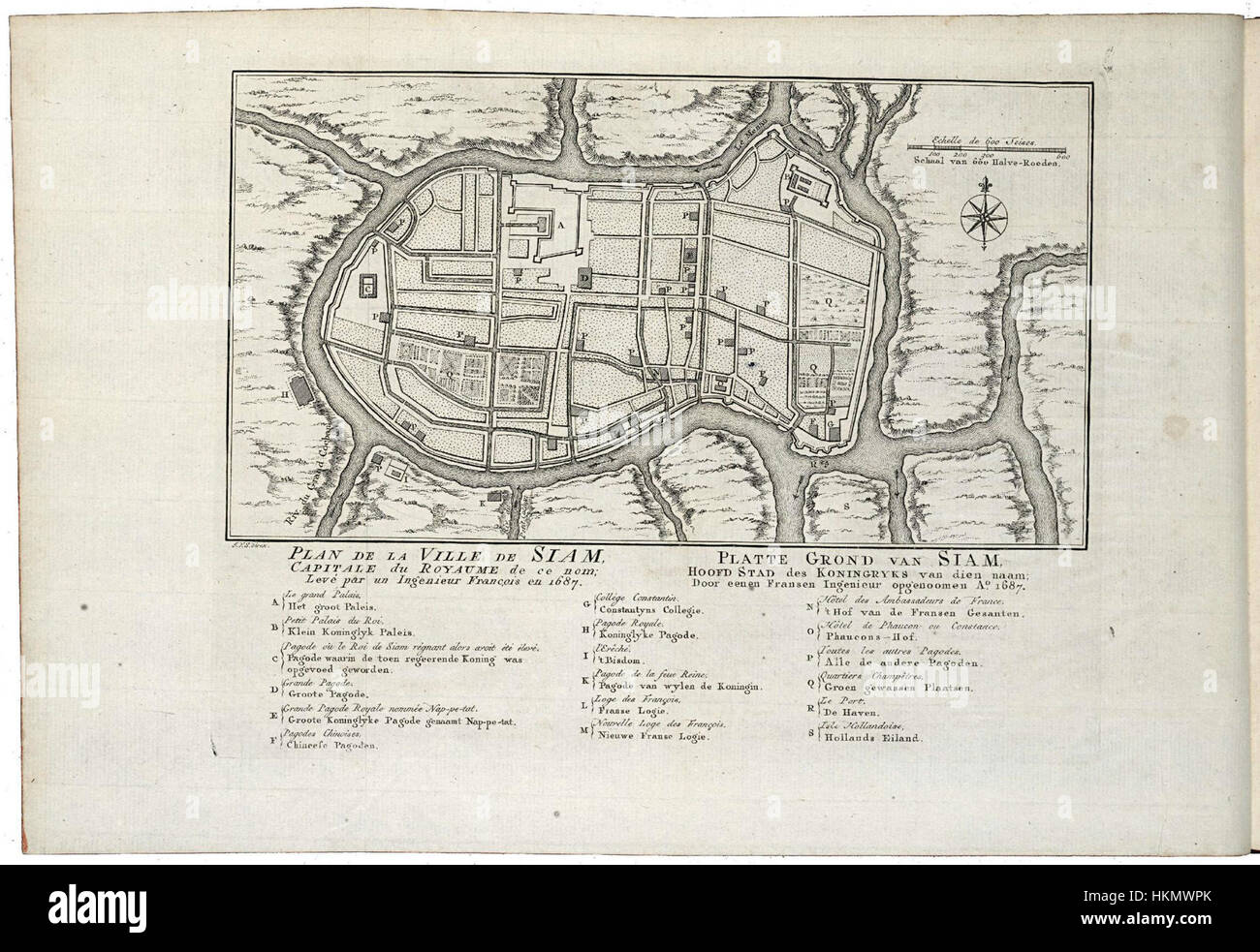 AMH8008KBKarte von der Stadt von Siam Stockfotografie Alamy