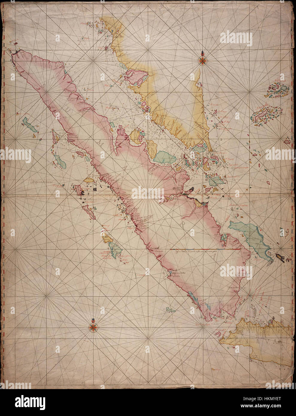 AMH5525NA Karte von Sumatra und die Straße von Malakka Stockfotografie Alamy