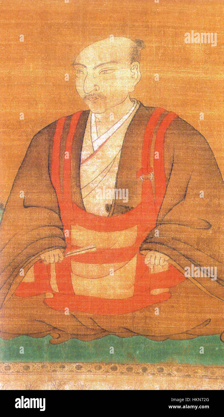 Asakura Yoshikage ist ein historisches Gemälde, das den japanischen Feudalherrn aus dem 16. Jahrhundert darstellt. Das Werk, Teil der japanischen Kunst der Edo-Zeit, fängt die Prominenz der Figur in der japanischen Geschichte ein und bietet einen Einblick in das politische und militärische Leben des feudalen Japans. Stockfoto