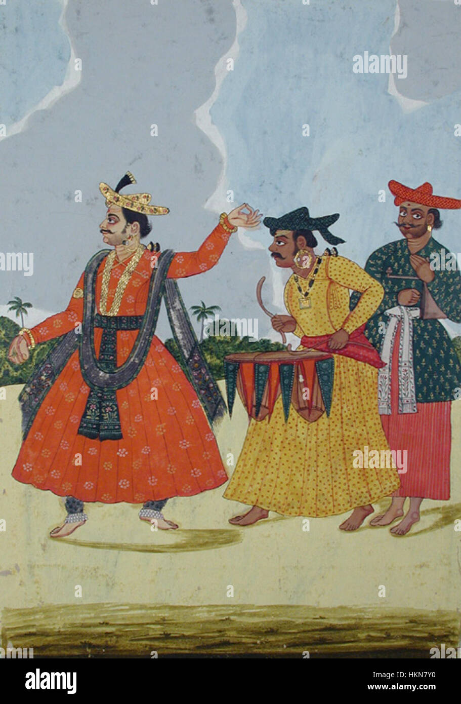 Ein Tänzer, begleitet von zwei Musikern (6124604069) Stockfoto