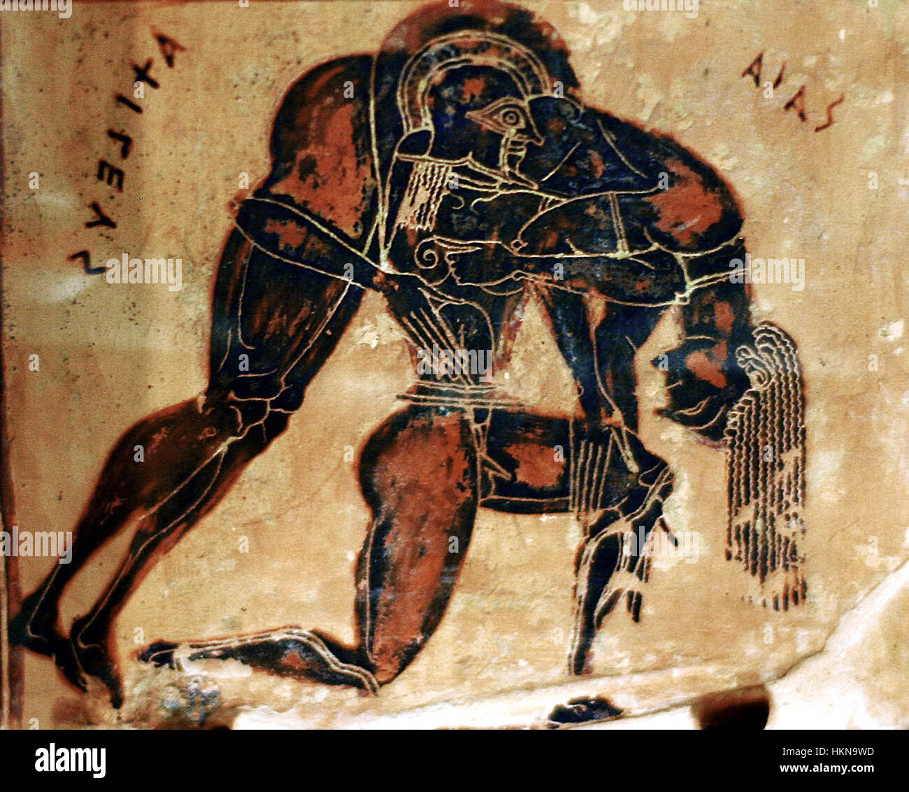 AIAS Carrying Körper des Achilles - Detail von Francois Vase c 565 v. Chr. fForence Italien Arch Museum Stockfoto