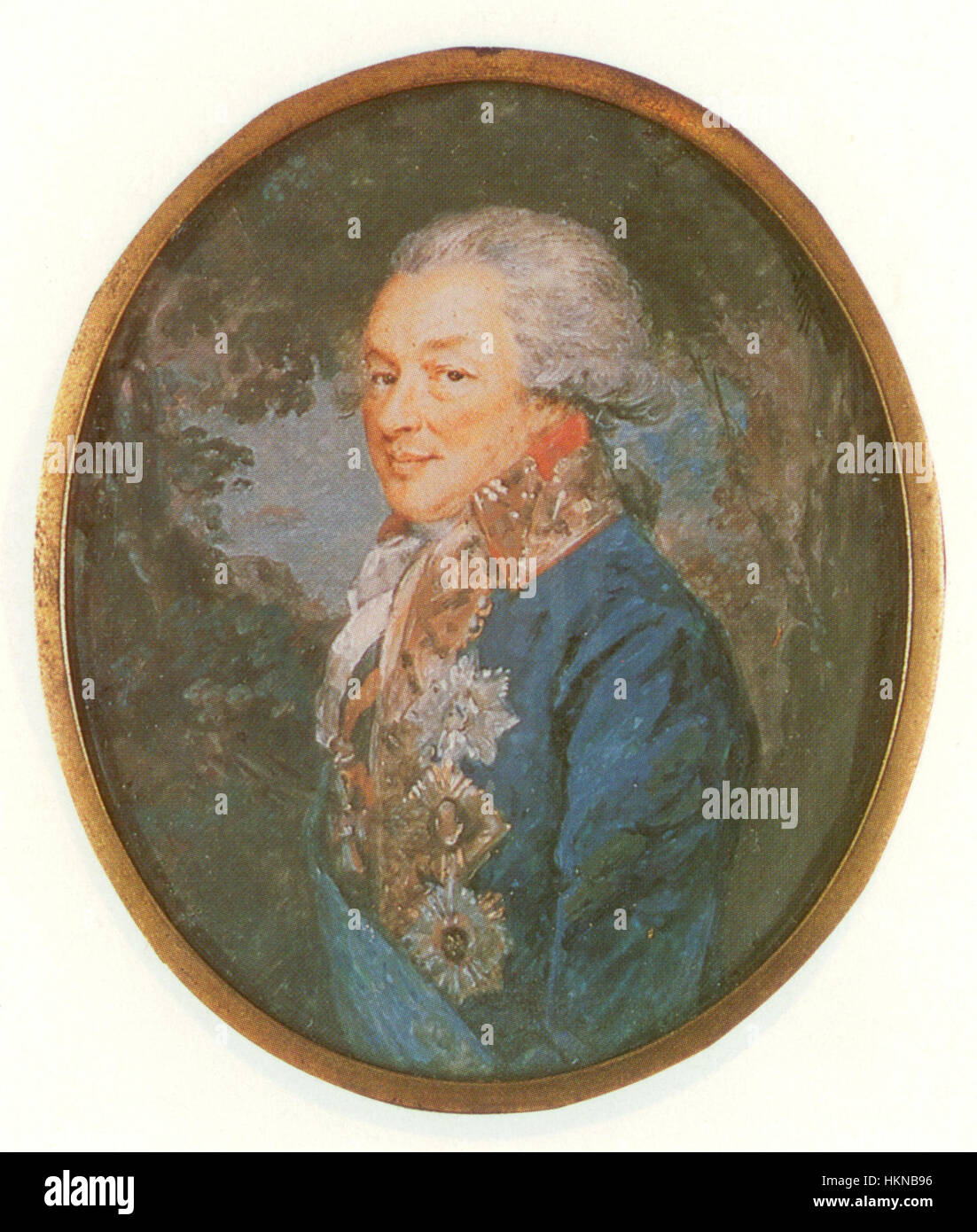 Dieses Porträt von Ivan Petr. Saltykow, gemalt von A.C. Ritt, spiegelt den Status und Einfluss des russischen Adligen im 19. Jahrhundert in Russland wider. Stockfoto
