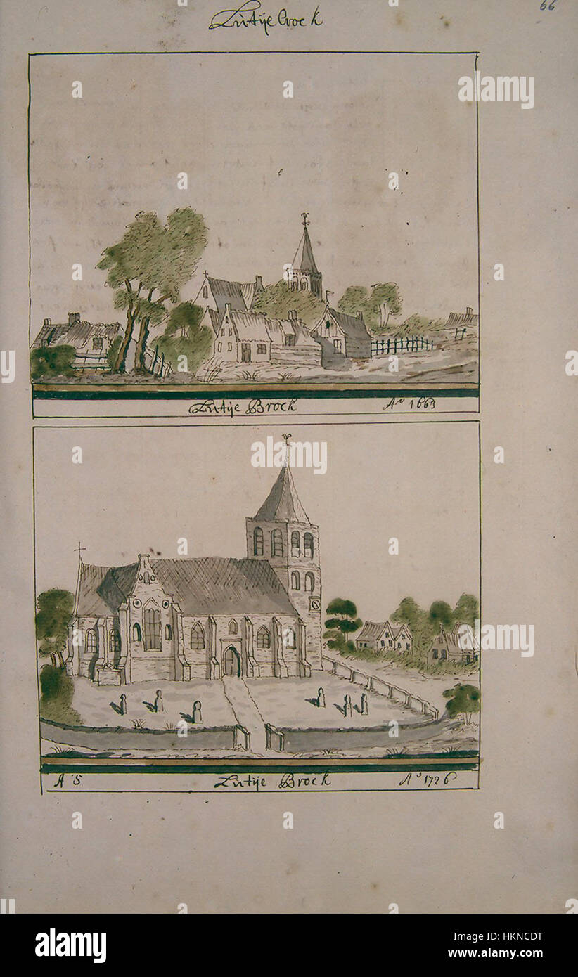 Dieses Kunstwerk, „Atlas Schoemaker“, zeigt die Region Westfriesland in Noord-Holland, Lutjebroek. Das Gemälde zeigt die ruhige Landschaft und das landwirtschaftliche Leben, die für die Gegend während des frühen 20. Jahrhunderts typisch sind. Stockfoto