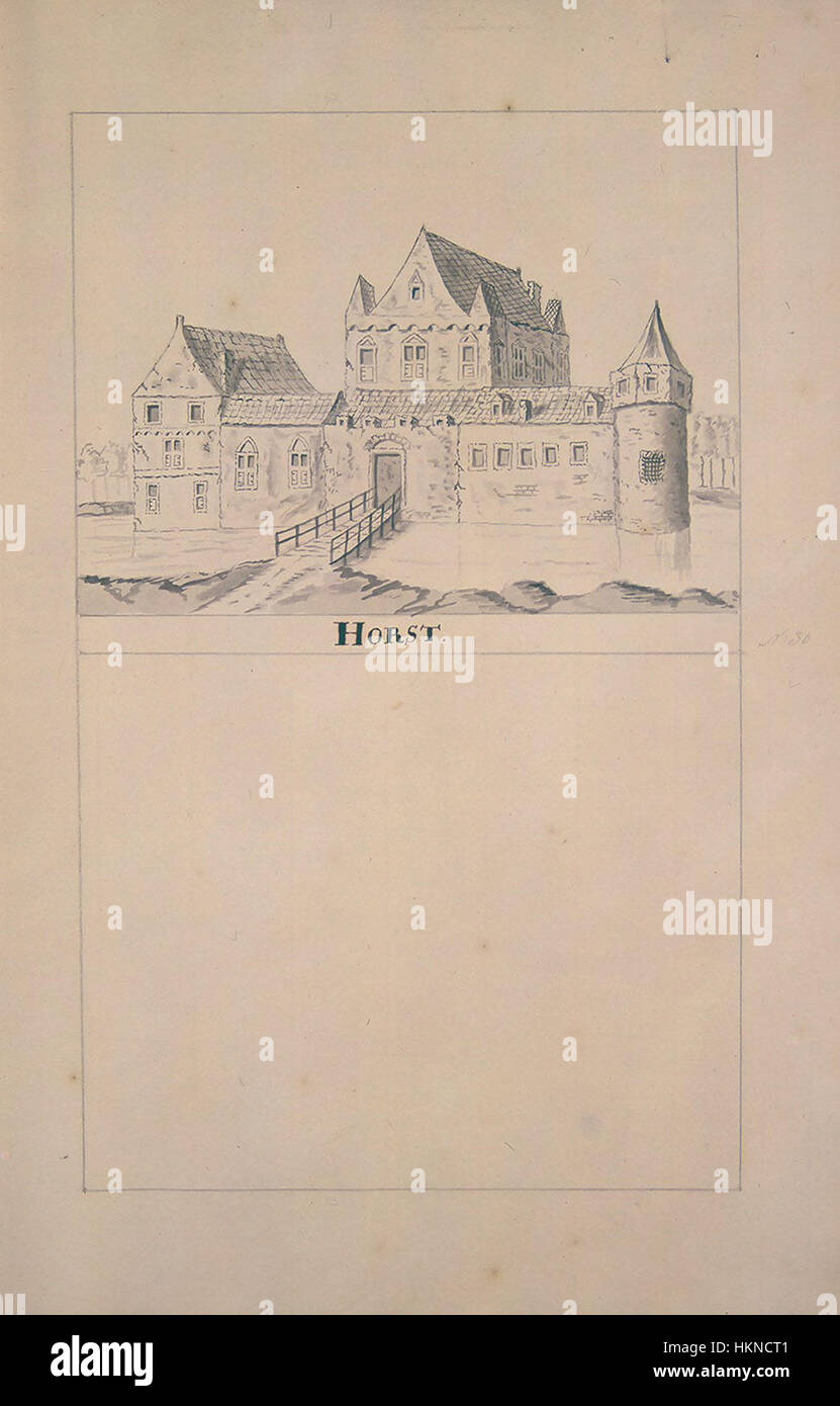 Diese historische Karte von Atlas Schoemaker zeigt die Region Kastelen in Horst. Es spiegelt die architektonische und territoriale Grundrisse des Gebiets während des 17. Jahrhunderts wider und bietet wertvolle Einblicke in die frühe europäische Kartographie und Stadtgestaltung. Stockfoto Diese historische Karte von Atlas Schoemaker zeigt die Region Kastelen in Horst. Es spiegelt die architektonische und territoriale Grundrisse des Gebiets während des 17. Jahrhunderts wider und bietet wertvolle Einblicke in die frühe europäische Kartographie und Stadtgestaltung. Stockfoto
