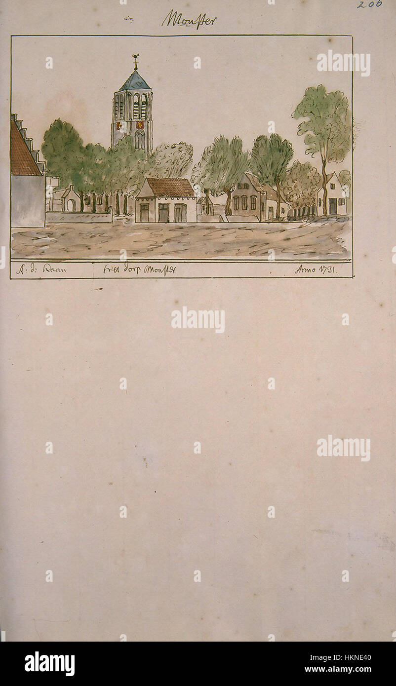 Diese Karte, die Teil der Atlas Schoemaker-Sammlung ist, zeigt die Region Zuid-Holland mit Schwerpunkt auf der Gegend von Monster und bietet historische Einblicke in die Geographie der Niederlande. Stockfoto