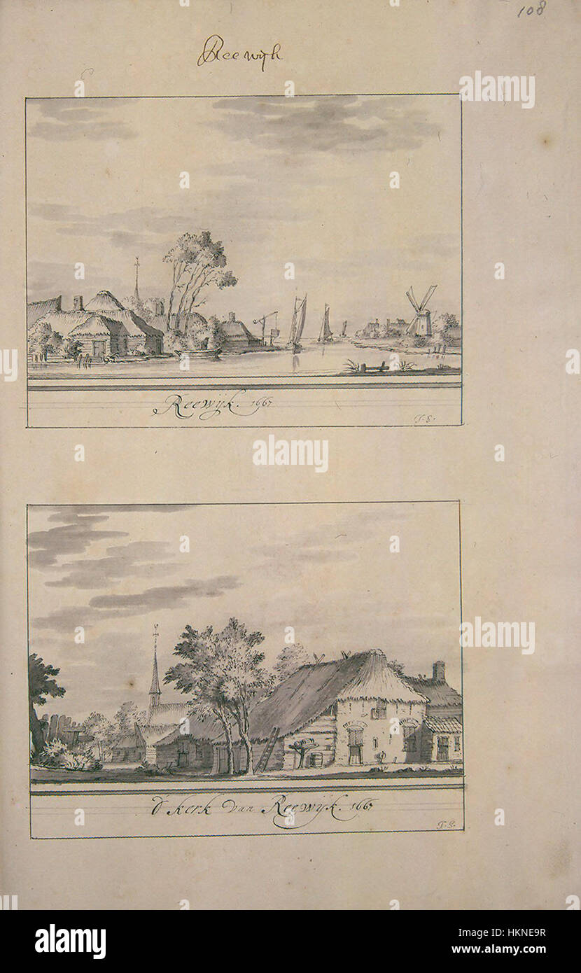 Eine Kartendarstellung der Region Zuid-Holland mit Schwerpunkt auf Reeuwijk als Teil der umfassenden geographischen Studien von Atlas Schoemaker. Stockfoto