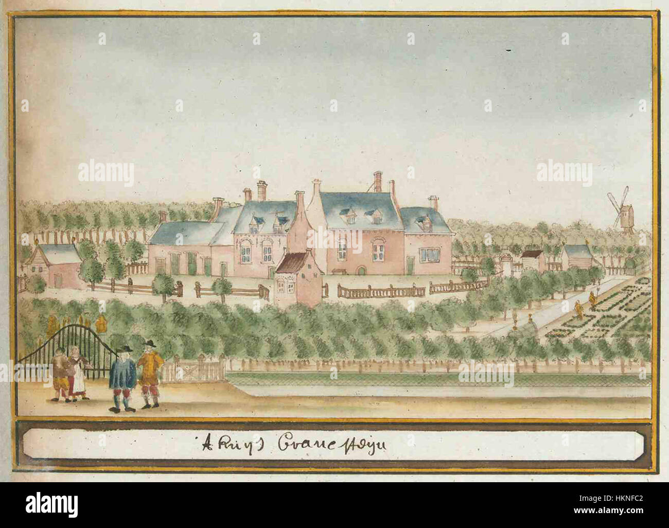 Ein Kunstwerk mit *Zeeland Gravestein*, Teil der Atlas Schoemaker-Serie. In diesem Stück werden die botanischen und geografischen Aspekte der Region Zeeland mit Schwerpunkt auf Pflanzensorten beleuchtet. Stockfoto