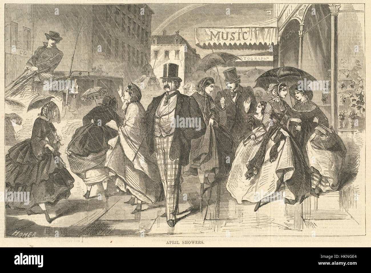 Das Gemälde „April Showers“ ist in der Boston Public Library untergebracht und fängt das Wesen eines regnerischen Frühlingstages ein. Die Arbeiten spiegeln den jahreszeitlichen Übergang wider, mit sanften Farben und zarten Pinselarbeiten, die an die Atmosphäre des frühen Frühlings erinnern. Es ist ein bemerkenswertes Beispiel für historische amerikanische Kunst aus dem frühen 20. Jahrhundert. Stockfoto